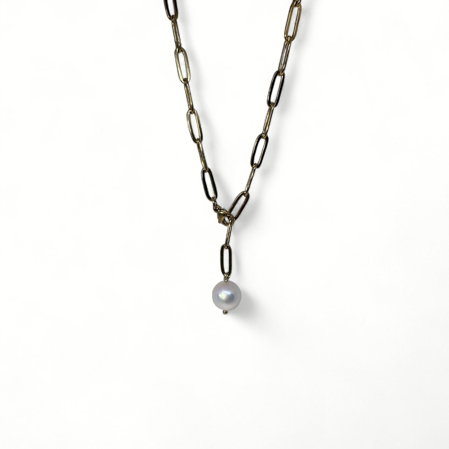 White Pearl Necklace Chain