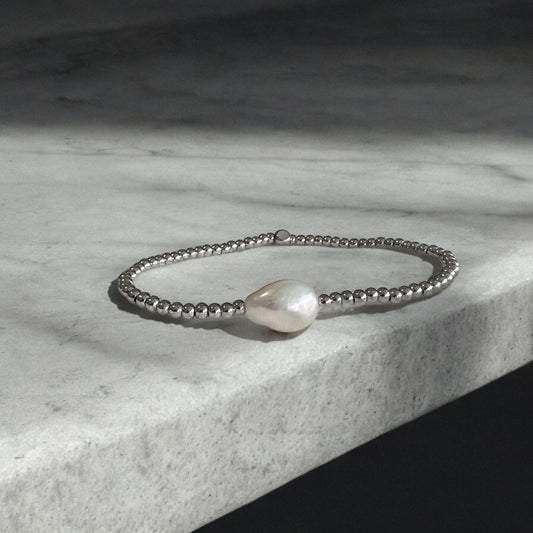 Steel Pearl Bracelet