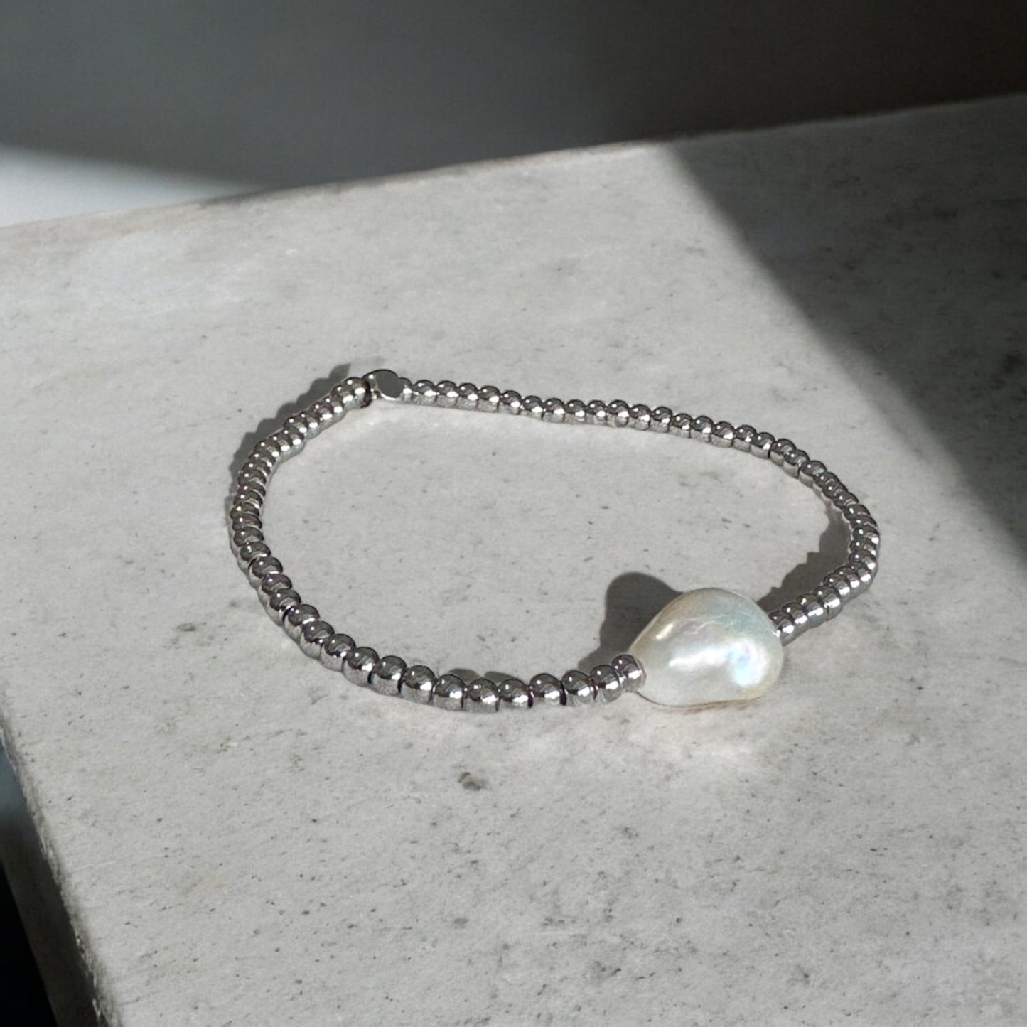 Steel Pearl Bracelet